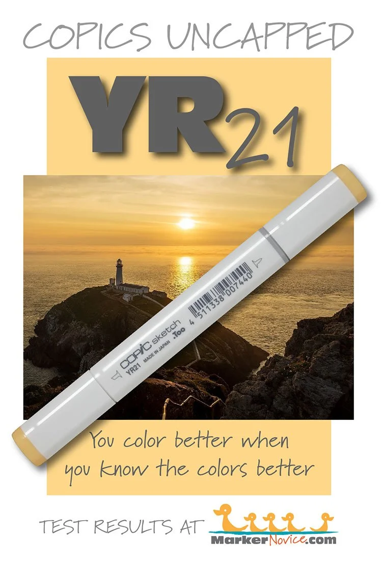 YR21 Cream: Copic Markers Uncapped (Test and swatch Alcohol Ink